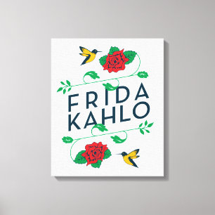 Frida Kahlo Floral Typografie Canvas Afdruk