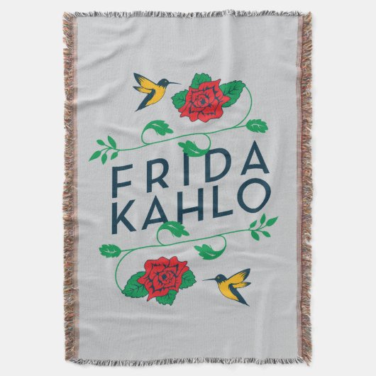 Frida Kahlo | Floral Typografie Deken (Voorkant Verticaal)