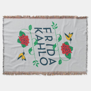 Frida Kahlo Floral Typografie Deken