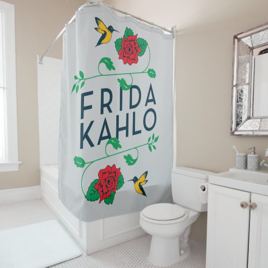 Frida Kahlo | Floral Typografie Douchegordijn (In situ)