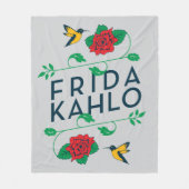 Frida Kahlo | Floral Typografie Fleece Deken (Voorkant)
