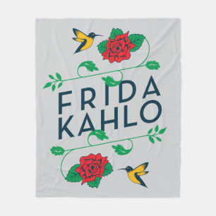 Frida Kahlo   Floral Typografie Fleece Deken