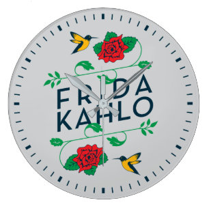 Frida Kahlo Floral Typografie Grote Klok