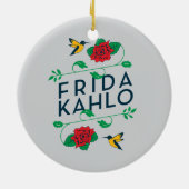 Frida Kahlo | Floral Typografie Keramisch Ornament (Achterkant)