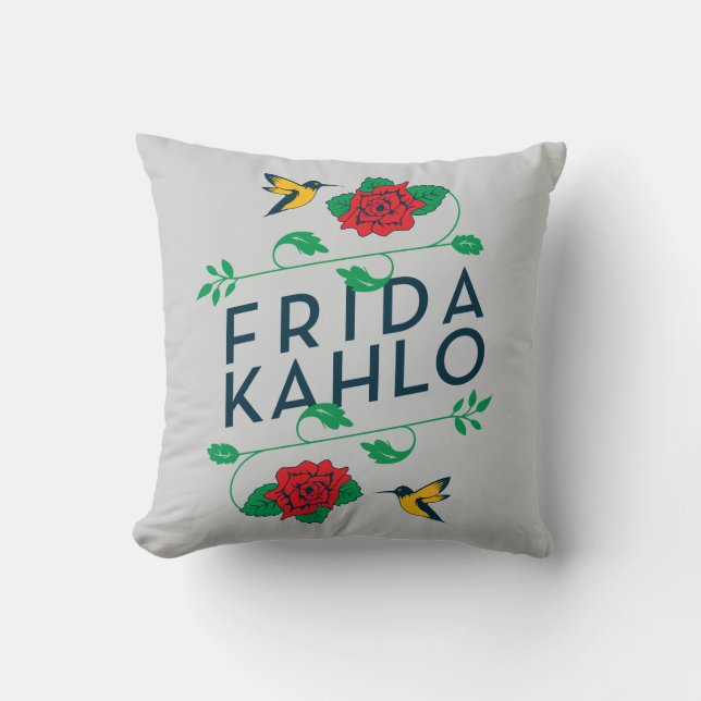 Frida Kahlo | Floral Typografie Kussen (Voorkant)