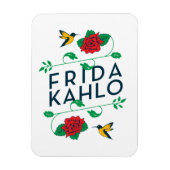 Frida Kahlo | Floral Typografie Magneet (Verticaal)