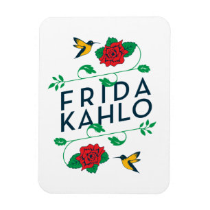 Frida Kahlo Floral Typografie Magneet