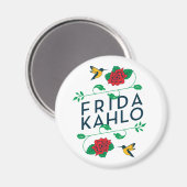 Frida Kahlo | Floral Typografie Magneet (Voorkant / Achterkant)