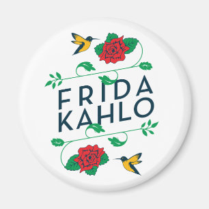 Frida Kahlo Floral Typografie Magneet