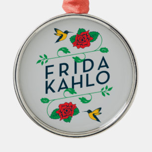 Frida Kahlo Floral Typografie Metalen Ornament