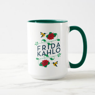 Frida Kahlo   Floral Typografie Mok