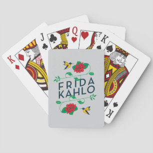 Frida Kahlo   Floral Typografie Pokerkaarten
