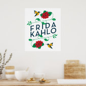 Frida Kahlo | Floral Typografie Poster (Keuken)