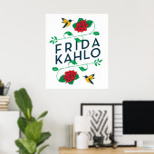 Frida Kahlo | Floral Typografie Poster (Thuiskantoor)