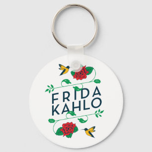 Frida Kahlo   Floral Typografie Sleutelhanger
