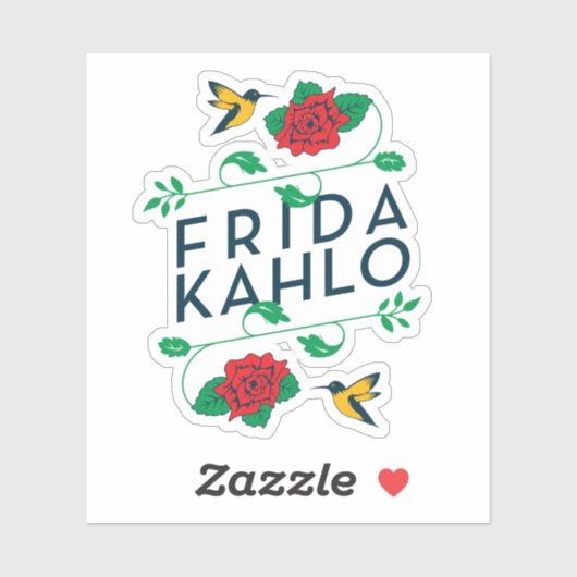 Frida Kahlo | Floral Typografie Sticker (Vel)