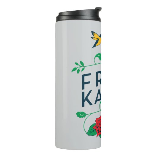 Frida Kahlo | Floral Typografie Thermosbeker (Gedraaid links)