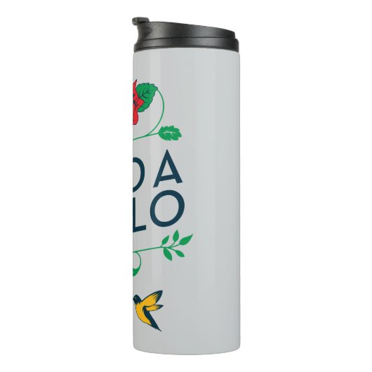 Frida Kahlo | Floral Typografie Thermosbeker (Geroteerd rechts)