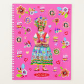 Frida Kahlo Flower Folk Art Inspiration Planner (Voorkant)