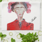Frida Kahlo Freedom Woman Colorful Original Face Theedoek (Gevouwen)
