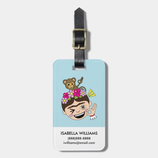 Frida Kahlo | FridaMoji - A.K. Bagagelabel (Voorkant verticaal)