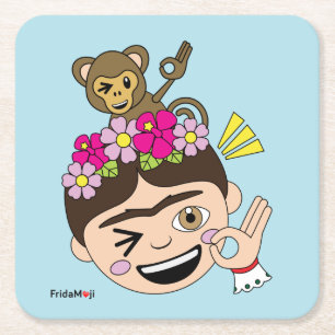 Frida Kahlo  FridaMoji - A.K. Kartonnen Onderzetters