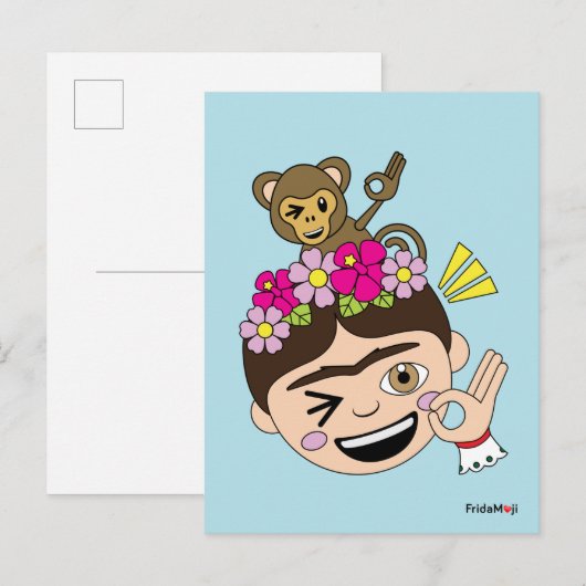 Frida Kahlo | FridaMoji - A OK Briefkaart (Voorkant / Achterkant)
