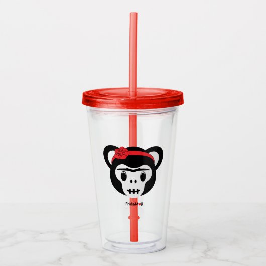 Frida Kahlo | FridaMoji - Dag van de dode aap Acryl Drinkbeker (Voorkant)