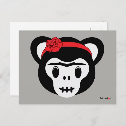 Frida Kahlo | FridaMoji - Dag van de dode aap Briefkaart (Voorkant / Achterkant)