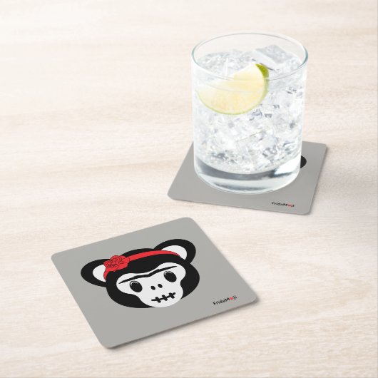 Frida Kahlo | FridaMoji - Dag van de dode aap Kartonnen Onderzetters (Insitu)