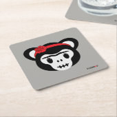 Frida Kahlo | FridaMoji - Dag van de dode aap Kartonnen Onderzetters (Schuin)