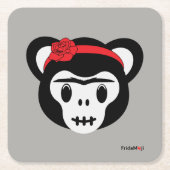 Frida Kahlo | FridaMoji - Dag van de dode aap Kartonnen Onderzetters (Voorkant)