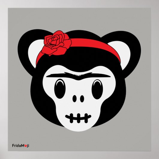 Frida Kahlo | FridaMoji - Dag van de dode aap Poster (Voorkant)