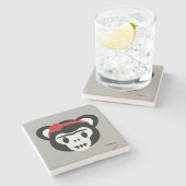 Frida Kahlo | FridaMoji - Dag van de dode aap Stenen Onderzetter (Zijkant)