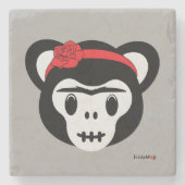 Frida Kahlo | FridaMoji - Dag van de dode aap Stenen Onderzetter (Voorkant)
