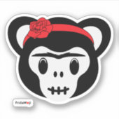 Frida Kahlo | FridaMoji - Dag van de dode aap Sticker (Voorkant)