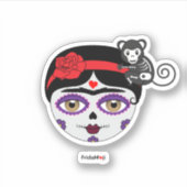 Frida Kahlo | FridaMoji - Dag van de dood Sticker (Voorkant)