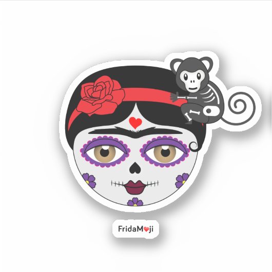 Frida Kahlo | FridaMoji - Dag van de dood Sticker (Voorkant)