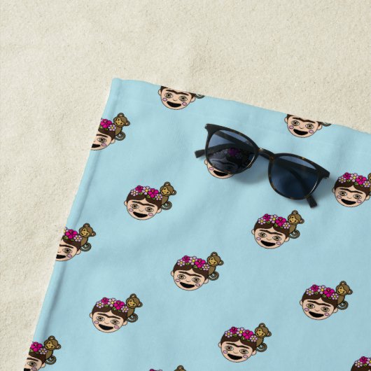 Frida Kahlo | FridaMoji - Happy Frida Strandlaken (In situ)