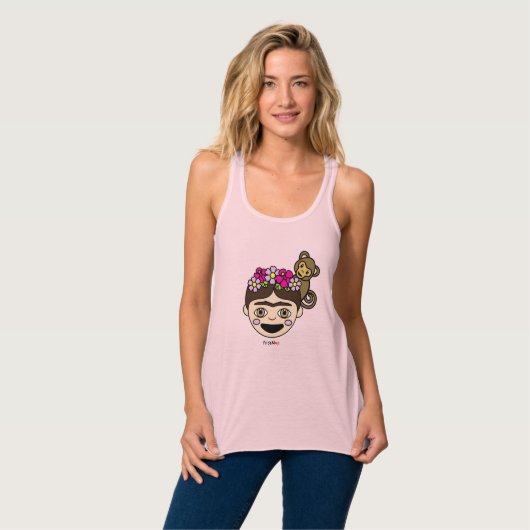 Frida Kahlo | FridaMoji - Happy Frida Tanktop (Volledige Voorkant)
