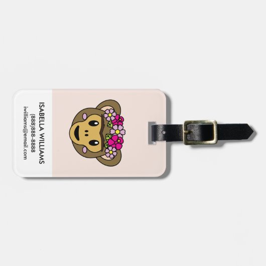 Frida Kahlo | FridaMoji - Monkey Bagagelabel (Voorkant horizontaal)