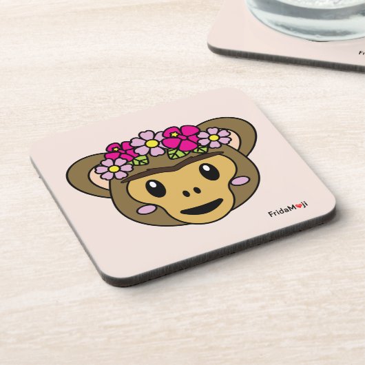Frida Kahlo | FridaMoji - Monkey Bier Onderzetter (Linkerzijde)