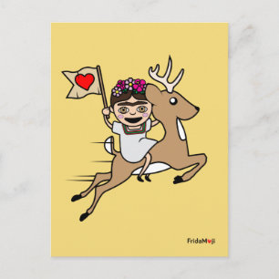 Frida Kahlo   FridaMoji - Reindeer Briefkaart
