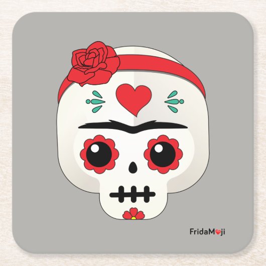 Frida Kahlo | FridaMoji - Sugar Skull Kartonnen Onderzetters (Voorkant)