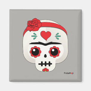 Frida Kahlo   FridaMoji - Sugar Skull Magneet