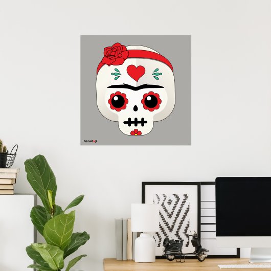 Frida Kahlo | FridaMoji - Sugar Skull Poster (Thuiskantoor)