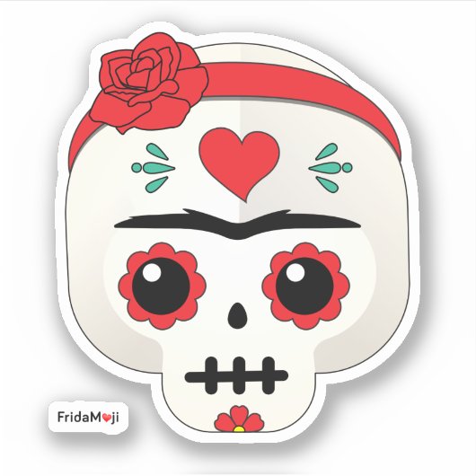 Frida Kahlo | FridaMoji - Sugar Skull Sticker (Voorkant)