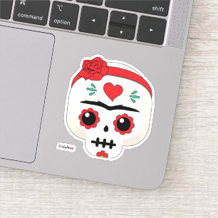 Frida Kahlo   FridaMoji - Sugar Skull Sticker
