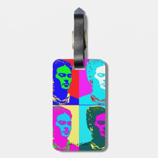 Frida Kahlo geïnspireerd portret Bagagelabel (Achterkant verticaal)