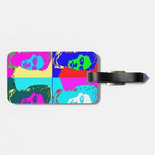 Frida Kahlo geïnspireerd portret Bagagelabel (Achterkant horizontaal)